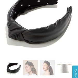 Lele Sadoughi NWT Black Faux Leather Headband